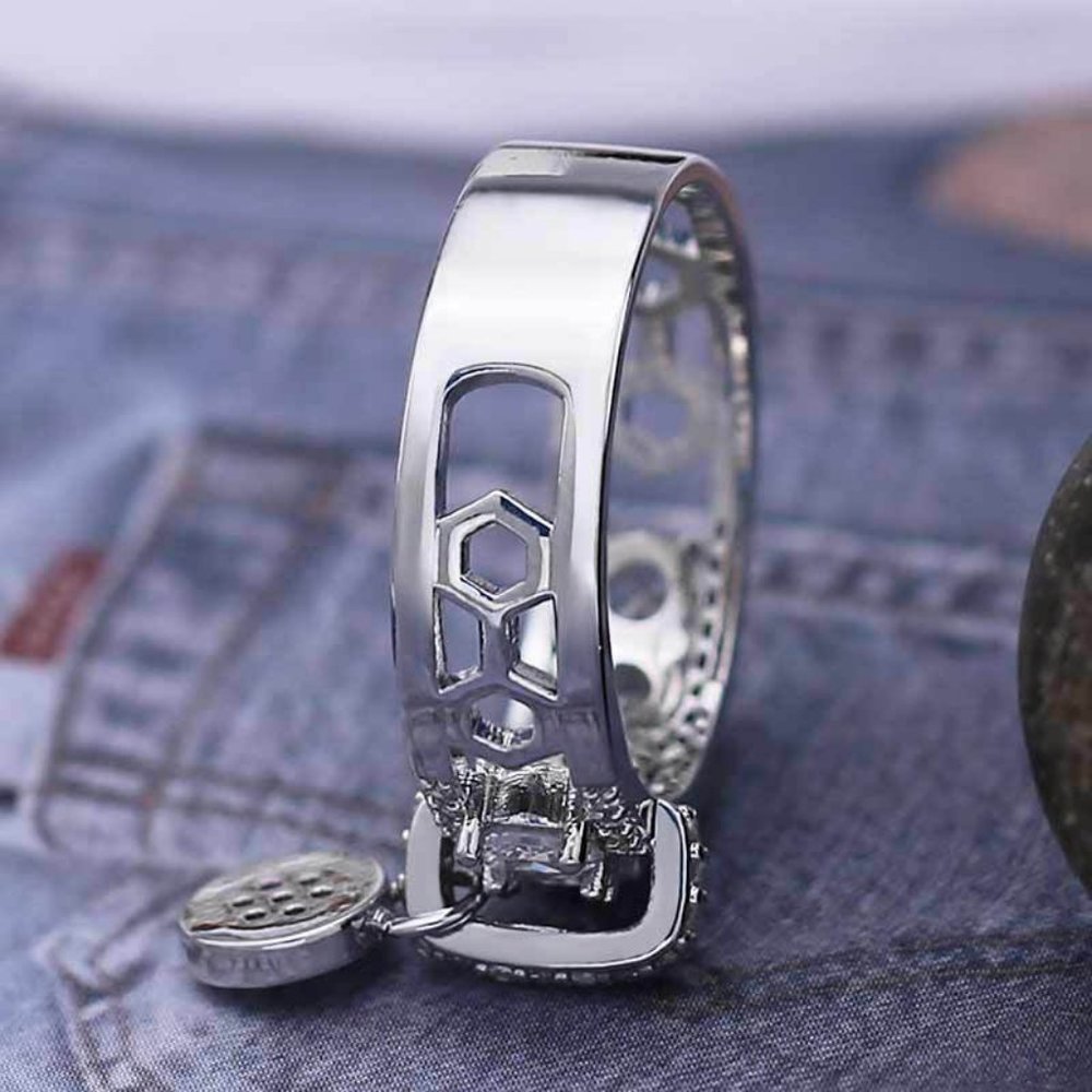 *NEW 925 Silver Round Diamond Drop Band Ring - Picture 8 of 8